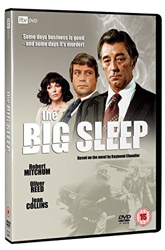 DVD cover for The Big Sleep featuring Robert Mitchum, Oliver Reed, and Joan Collins.