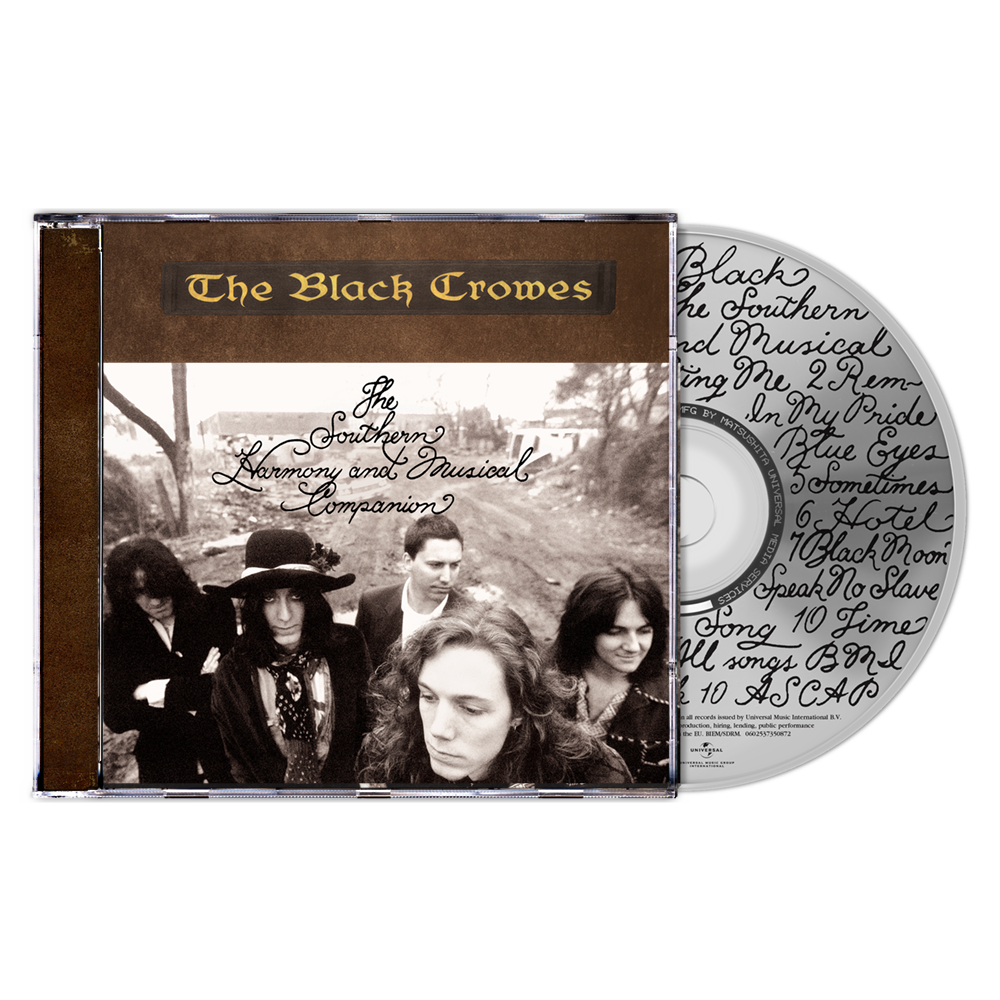 The Black Crowes CD case and disc, featuring band members and script.