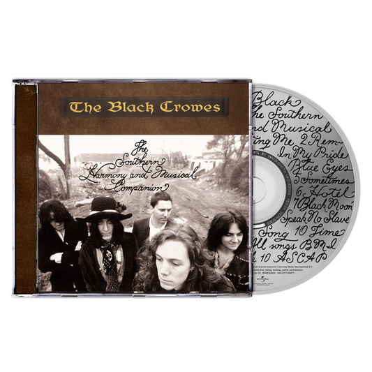 The Black Crowes CD case and disc, featuring band members and script.