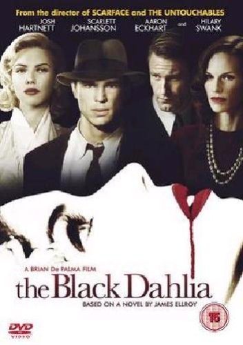DVD cover for "The Black Dahlia" featuring three actors and a bloodstain.