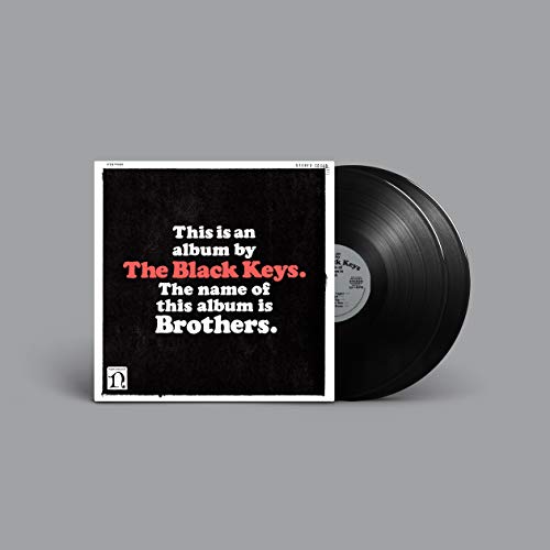 Black Keys “Brothers” vinyl record with black cover and white text.