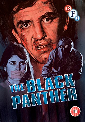 DVD cover for "The Black Panther" featuring a distressed man and shadowy figure.