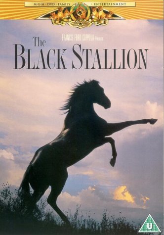 DVD cover for "The Black Stallion" featuring a rearing black horse.