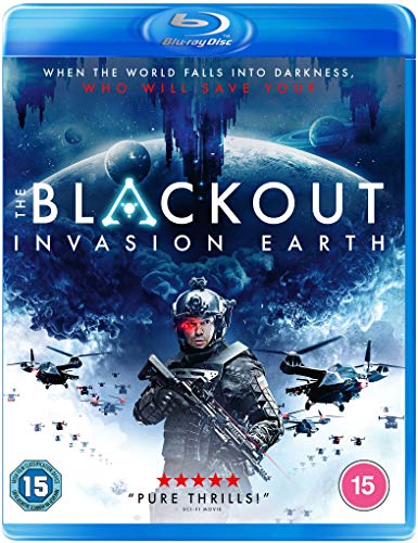 Blu-ray cover for "The Blackout: Invasion Earth" featuring a soldier and spaceships.