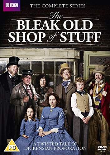 DVD cover featuring the cast of The Bleak Old Shop of Stuff in Victorian attire.