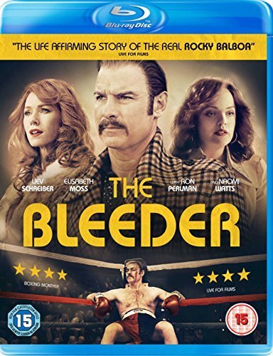 The Bleeder" Blu-ray cover featuring Liev Schreiber, Elisabeth Moss, and a boxer.