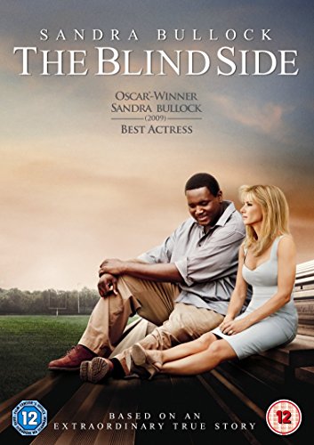 DVD cover for "The Blind Side" featuring Sandra Bullock and Quinton Aaron.
