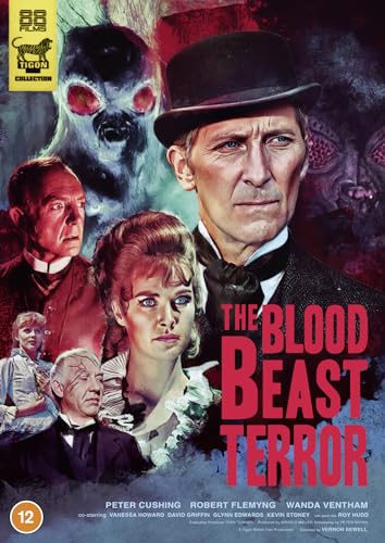 DVD cover art for The Blood Beast Terror featuring Peter Cushing and a monster.