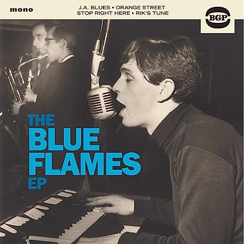 Vintage EP cover featuring musicians with a microphone and piano.