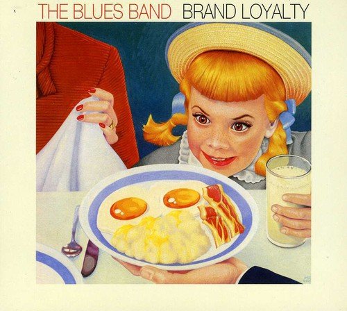 "Album cover art: girl holding a breakfast plate and a glass of milk."
