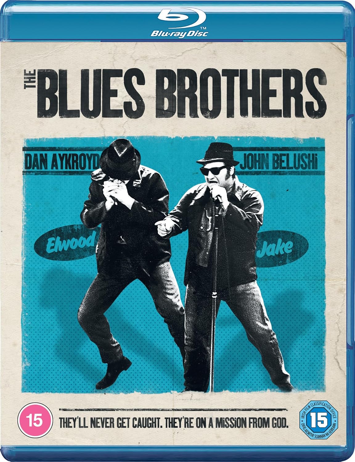 The Blues Brothers" Blu-ray cover featuring Dan Aykroyd and John Belushi.