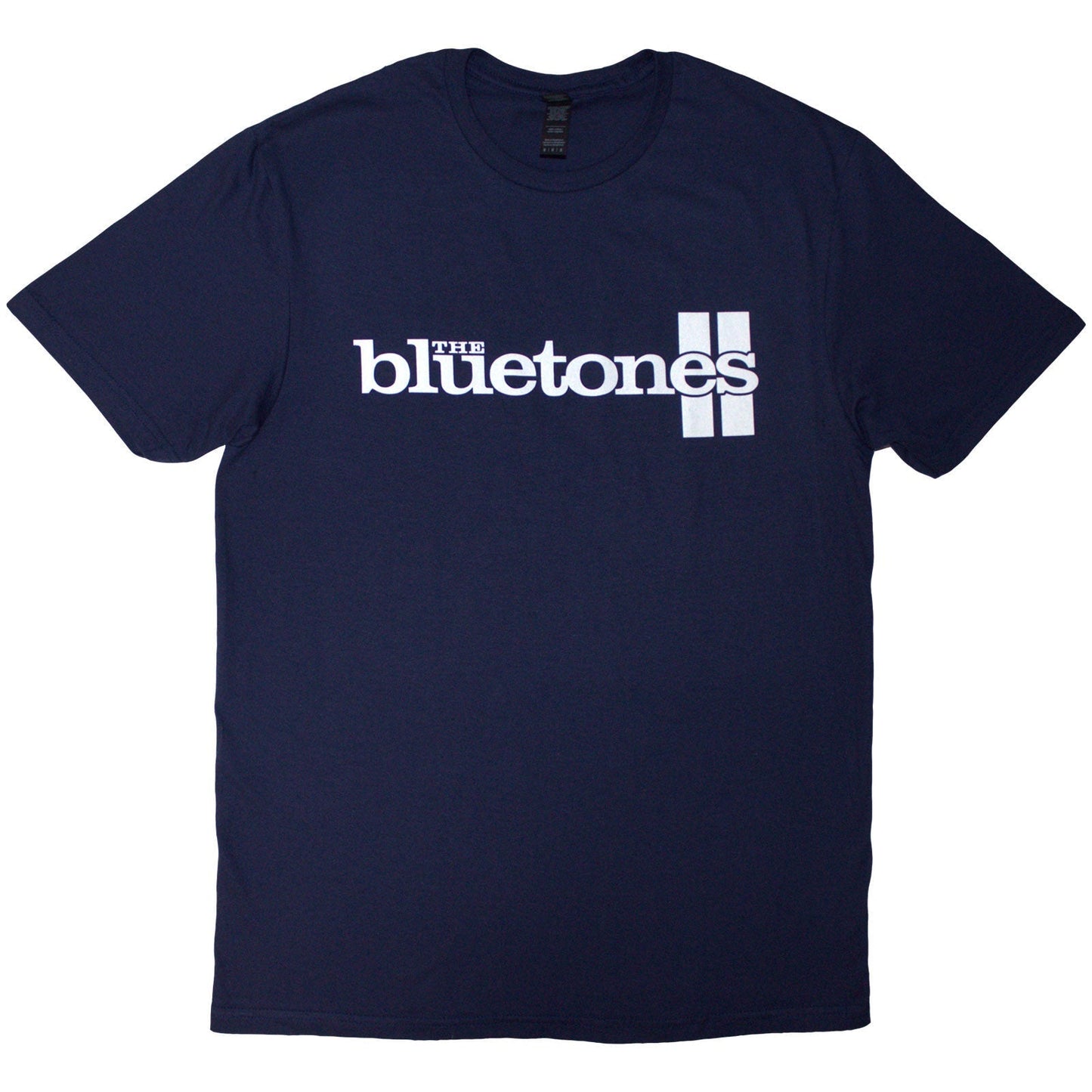 Navy blue t-shirt with white stripe logo, size XX-Large.