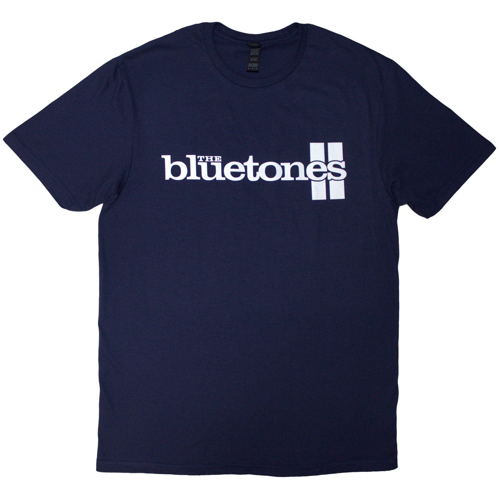 Navy blue t-shirt with white stripe logo, size XX-Large.