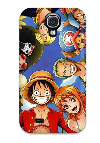 Phone case featuring colorful anime characters against a blue sky.