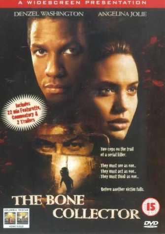 DVD cover for The Bone Collector featuring Denzel Washington and Angelina Jolie.