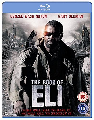 Blu-ray cover for "The Book of Eli" featuring Denzel Washington.