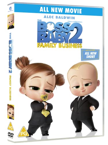 DVD cover for "The Boss Baby 2: Family Business" featuring two baby characters.
