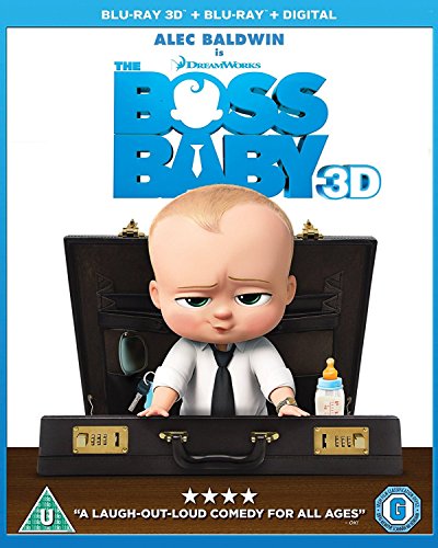 Blu-ray cover for "The Boss Baby" featuring a baby in a suit.
