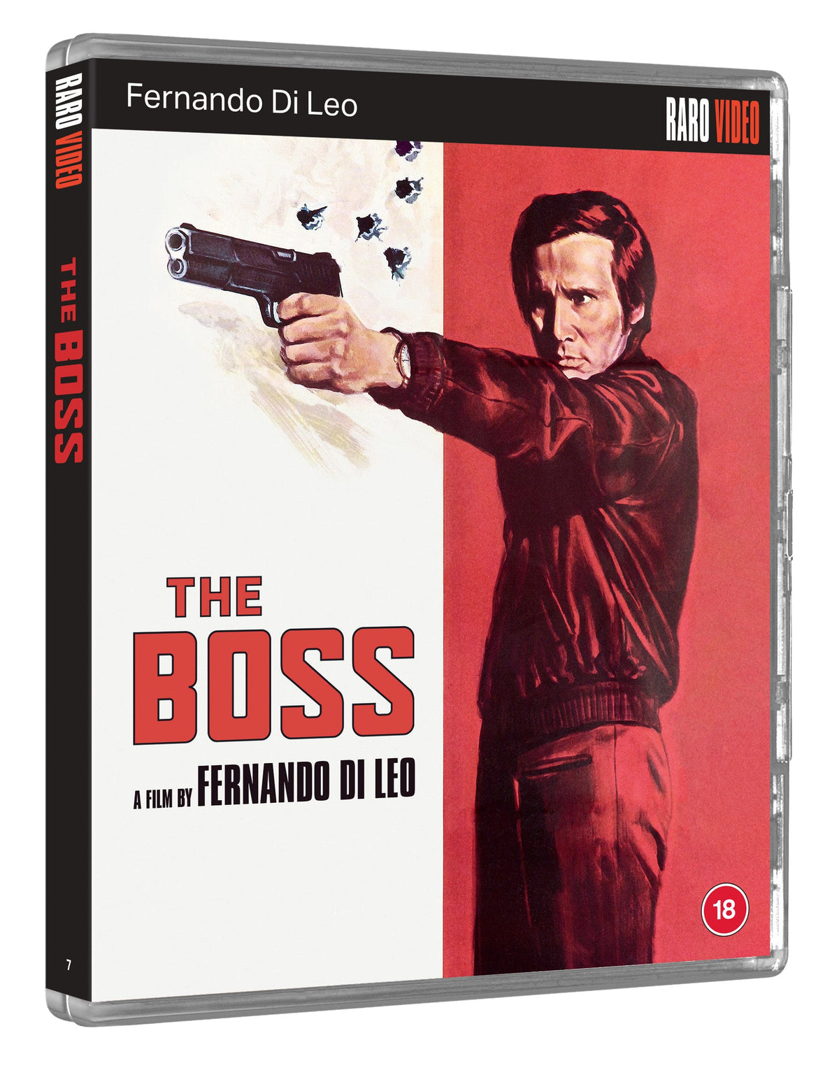 Blu-ray cover for “The Boss” featuring a man pointing a gun.