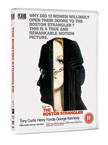 Blu-ray cover art for The Boston Strangler featuring a woman's face behind a door.