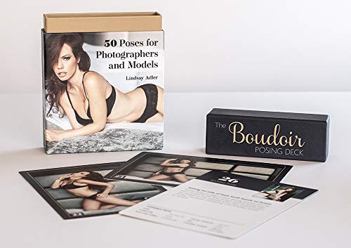 Boudoir posing guide deck with box, cards, and a model on the cover.