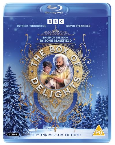 The Box of Delights" Blu-ray cover featuring a wintry scene and portrait.