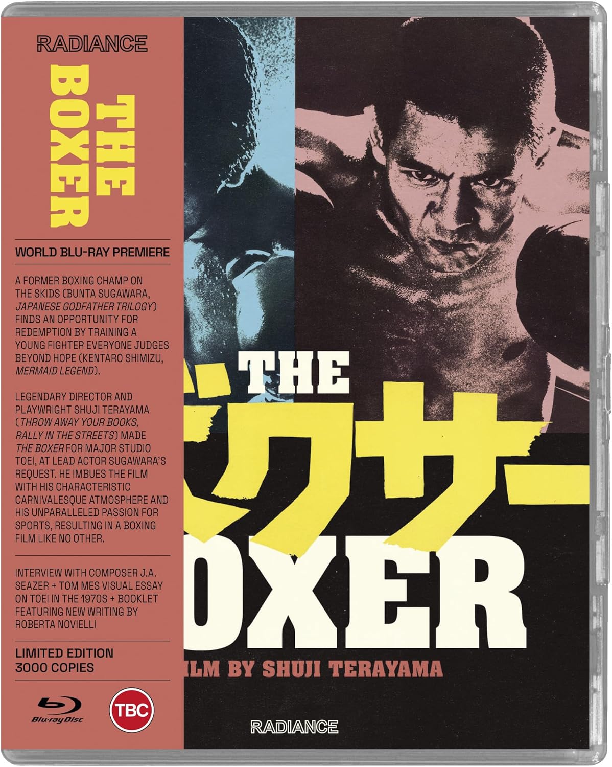 Blu-ray cover for "The Boxer" featuring a portrait of a man training.