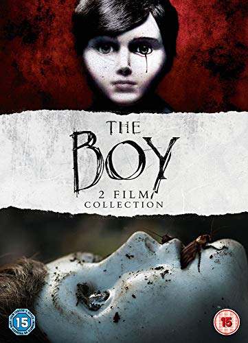 DVD cover for horror films "The Boy," featuring a pale boy and doll.