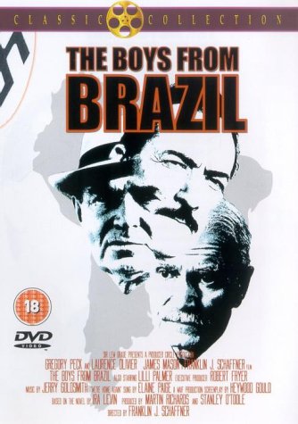 DVD cover for The Boys From Brazil featuring portraits of Gregory Peck and Laurence Olivier.