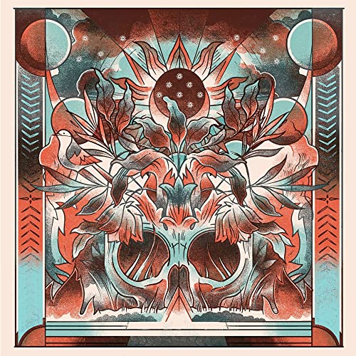 Art Nouveau-style album cover with floral skull and celestial motifs.