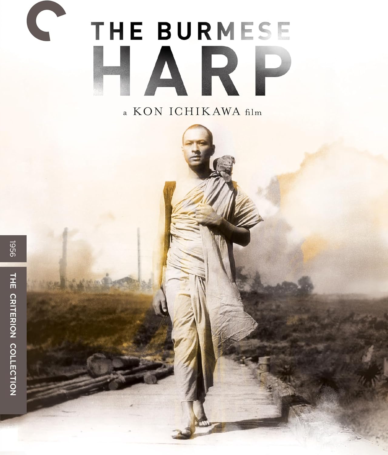 Film cover for "The Burmese Harp" featuring a monk in a landscape.