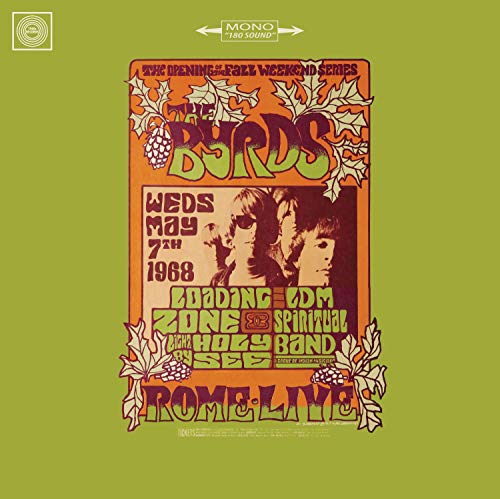 The Byrds album cover: orange and green with band photo and text.
