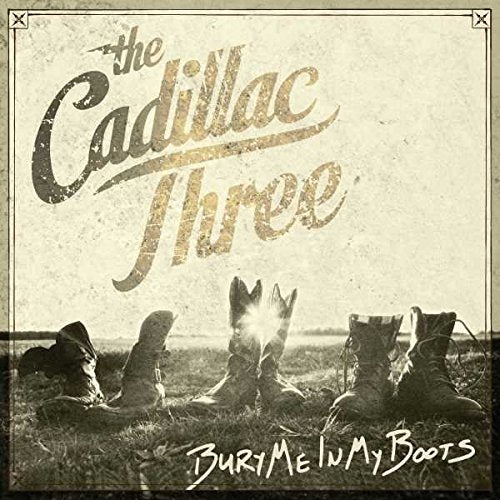 CD cover for The Cadillac Three’s “Bury Me In My Boots,” featuring boots.