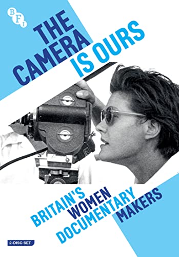 DVD cover featuring a woman filming with a vintage camera, blue background.