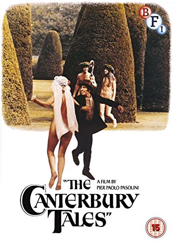 DVD cover for The Canterbury Tales showing figures dancing in a garden setting.