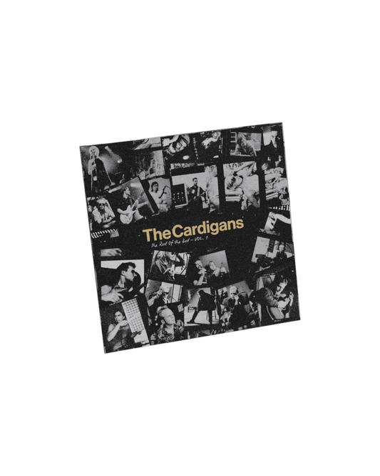 The Cardigans album cover, black and white collage of photos.