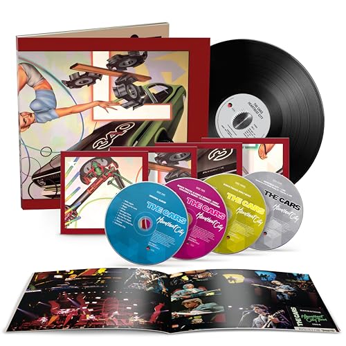 The Cars Heartbeat City deluxe edition including vinyl record, four CDs, and concert photo booklet.
