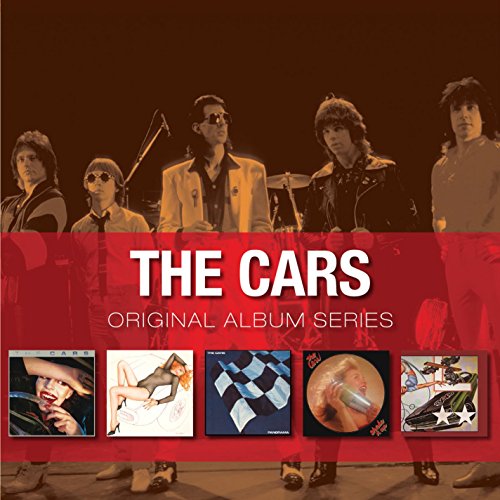 The Cars album cover featuring band members and album art.