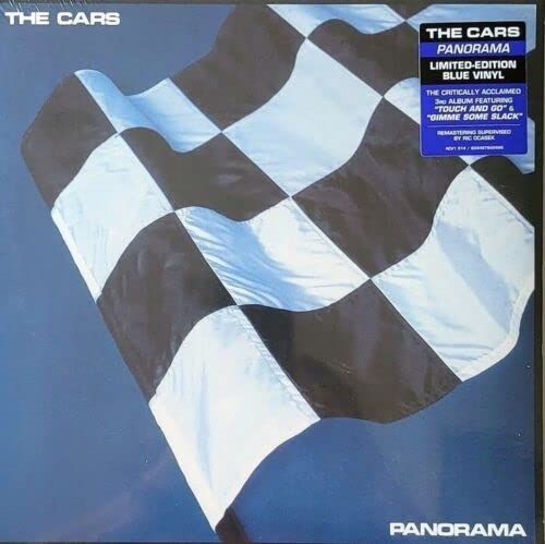 The Cars’ “Panorama” vinyl album cover with a checkered flag image.