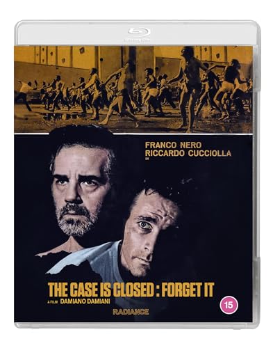 Blu-ray cover for “The Case Is Closed: Forget It” featuring two men and a crowd.