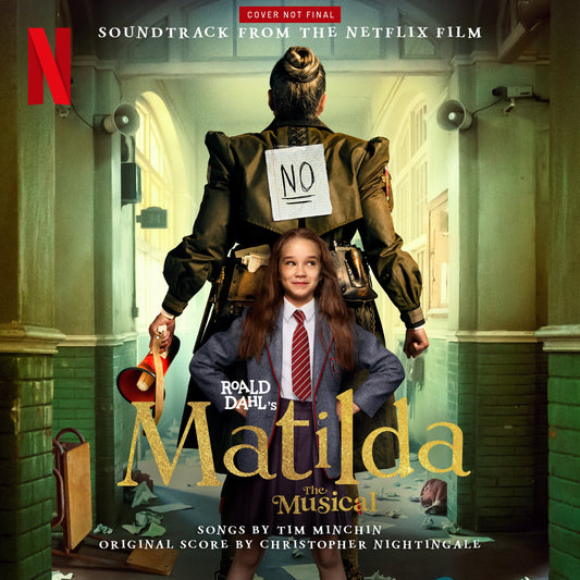 Matilda" musical soundtrack CD cover featuring two young girls in school uniforms.