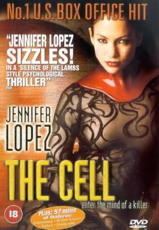 DVD cover for "The Cell" featuring Jennifer Lopez with body art.