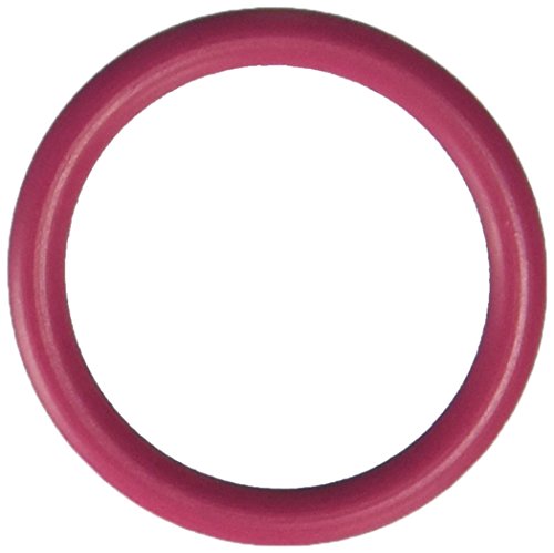 Pink vinyl record in a circular shape against a white background.