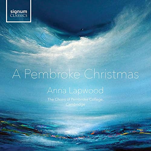 CD cover for “A Pembroke Christmas” with abstract blue and white waves.