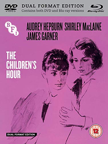 The Children's Hour" Blu-ray cover featuring Audrey Hepburn and Shirley MacLaine.