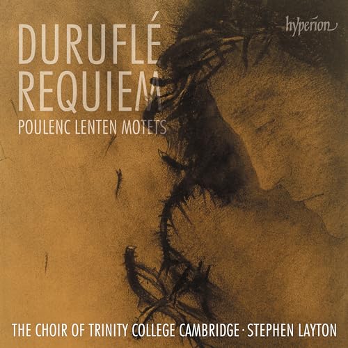 CD cover for Duruflé’s Requiem and Poulenc’s Lenten Motets, featuring a sketch.