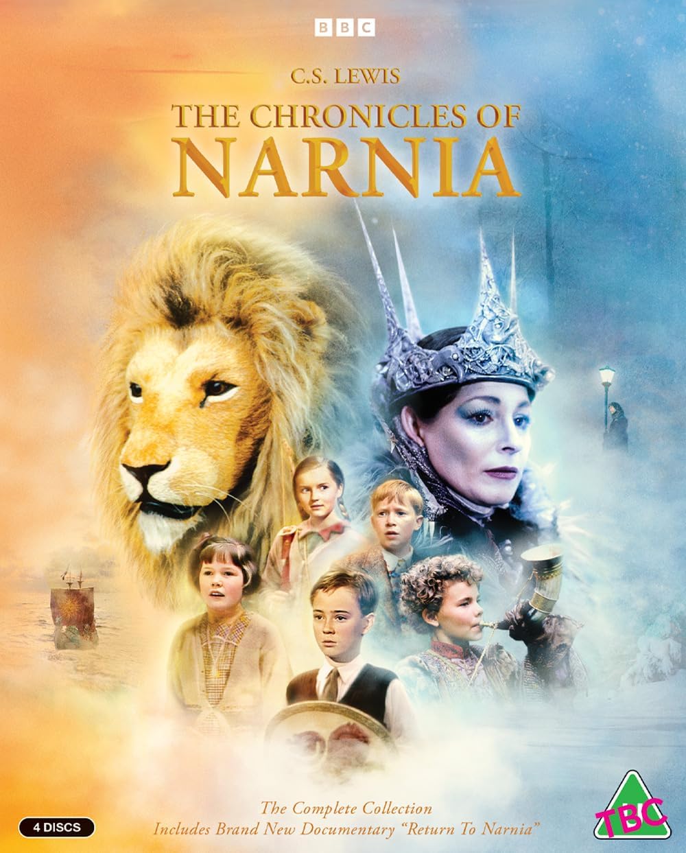 DVD cover for "The Chronicles of Narnia" featuring Aslan and children.