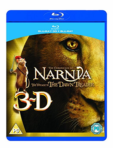 Blu-ray cover for "The Chronicles of Narnia: The Voyage of the Dawn Treader" featuring Aslan and Reepicheep.