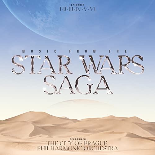 Star Wars Saga vinyl record cover featuring desert landscape and text.