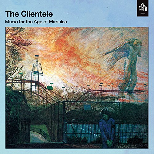 Vinyl record cover: painted landscape with figures and a fairground ride.
